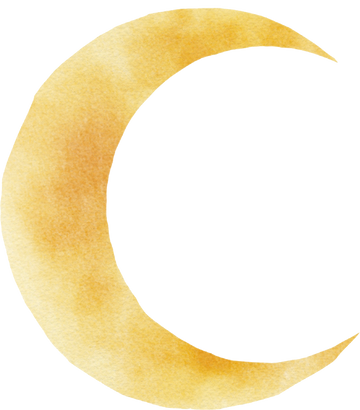 Watercolor Islamic Crescent moon